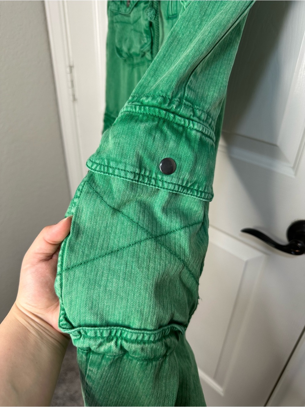 We The Free Amazon Kelly Green Tahiti Pull-On Cargo Pants Sz M Streetwear Boho - Picture 6 of 12
